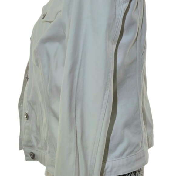 🤍White Denim Jacket by BACCINI Size M - Picture 9 of 12
